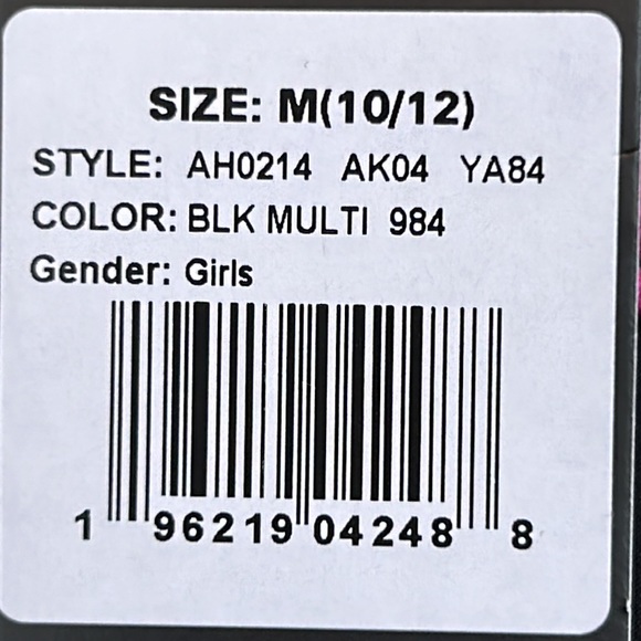 NWT Adidas Girls Black & Multicolored Athletic Running Shorts Size M 10/12 - Picture 6 of 6